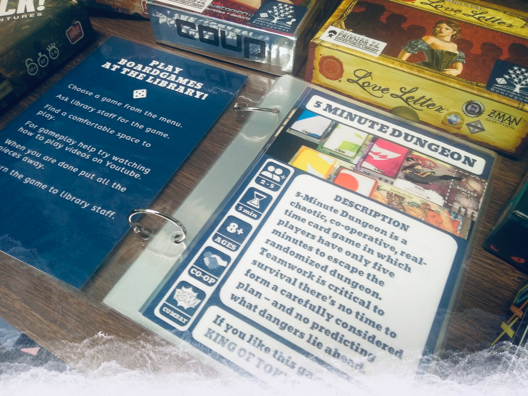 Board game menu dover public library